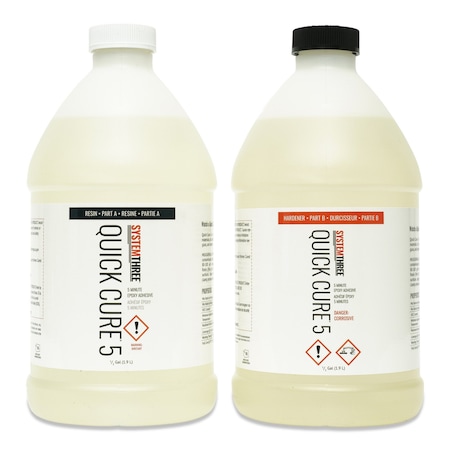 System Three Resins Quick Cure 5 Epoxy Adhesive, 1-Gallon Kit 1000K24